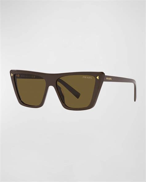 Prada Polarized Logo Acetate Butterfly Sunglasses